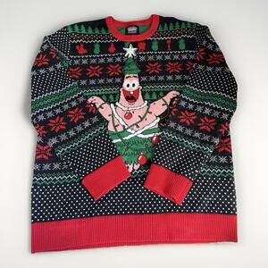 SpongeBob Squarepants Mens Ugly Christmas Sweater Size XL Patrick Star Xmas 2021